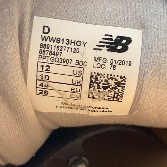 New Balance 813 Gray/White Comfort Walking Shoes WW813HGY Women's Size 12 D - Picture 11 of 12